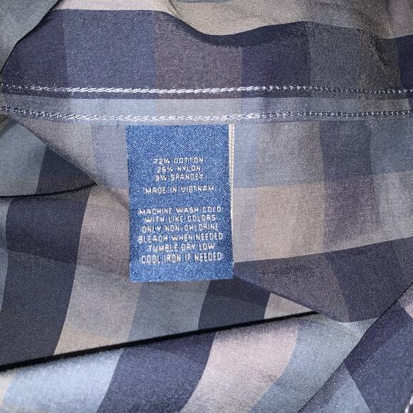 Cole Haan Mens Black Striped Long Sleeve Collared Button Up Dress Shirt Sz XL - Picture 10 of 10